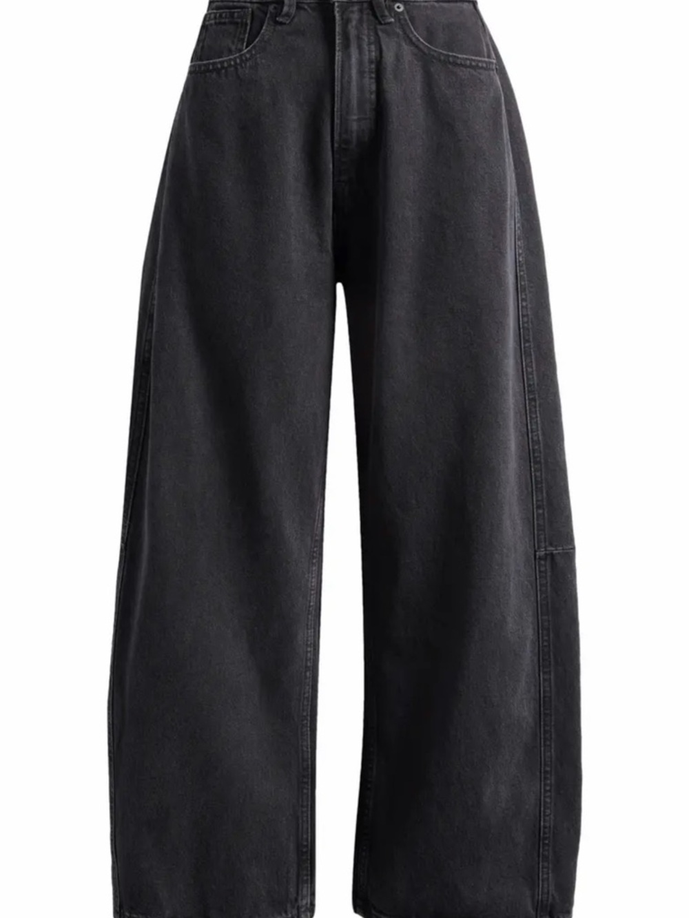 Good American Black Barrel Jeans